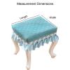 Green Jacquard Vanity Stool Cover with Skirt, 35 x 45 cm view 3
