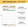 Mini Wall Calendar 2025–2026, 14 x 21.6 cm, 18-Month Calendar view 2
