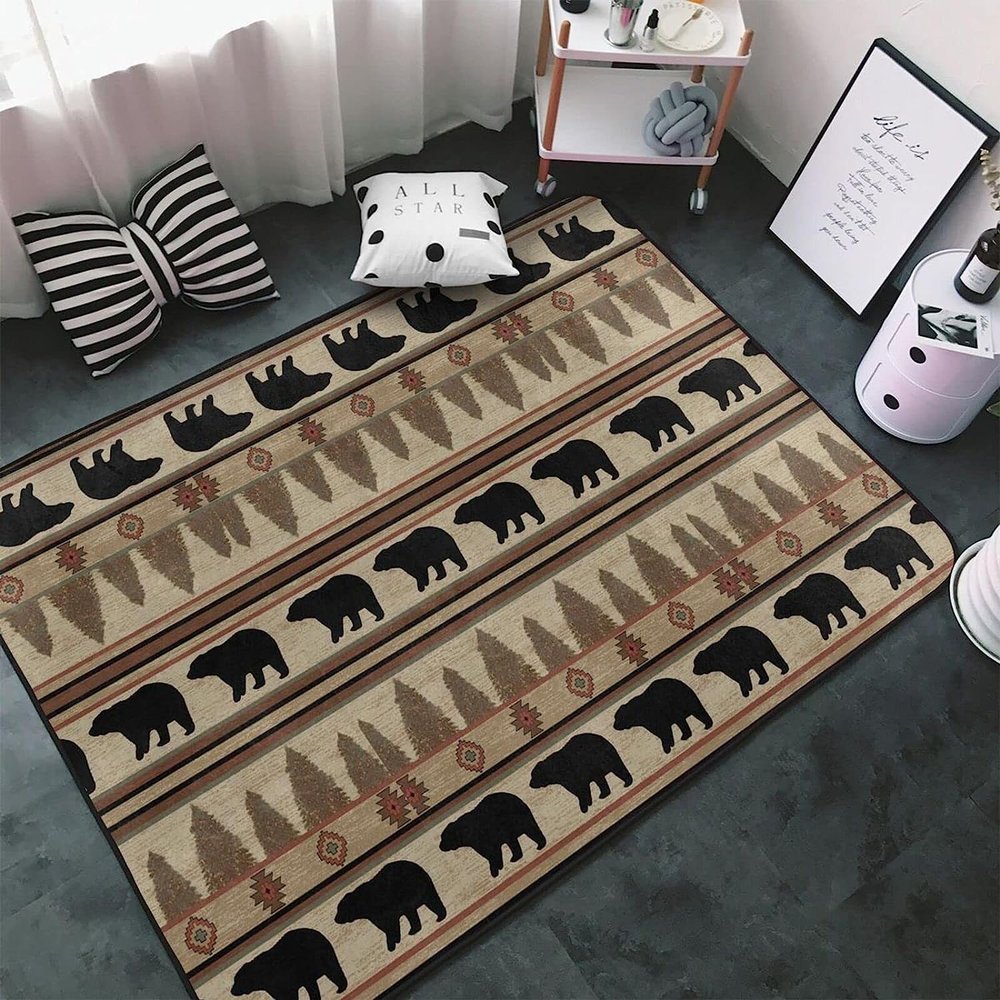 3D Kitchen Rug for Living Room, Bedroom, Office, Foldable, Nature Lodge, 80 x 160 cm