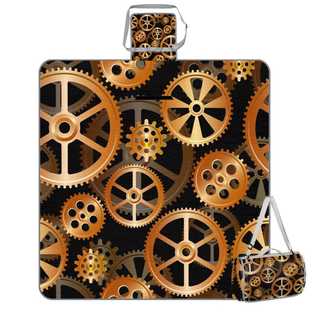 TropicalLife Mechanical Square Picnic Blanket, Waterproof, Foldable