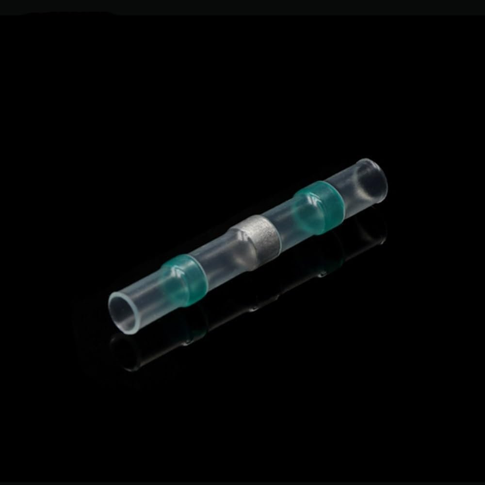 XWTOOL 5/10/20/30-Piece Insulated Waterproof Heat-Shrink Butt Wire Connectors, Green, 10 Pieces