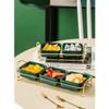 HEXEH Three-Compartment Ceramic Snack and Fruit Plate with Rack, Color E view 4