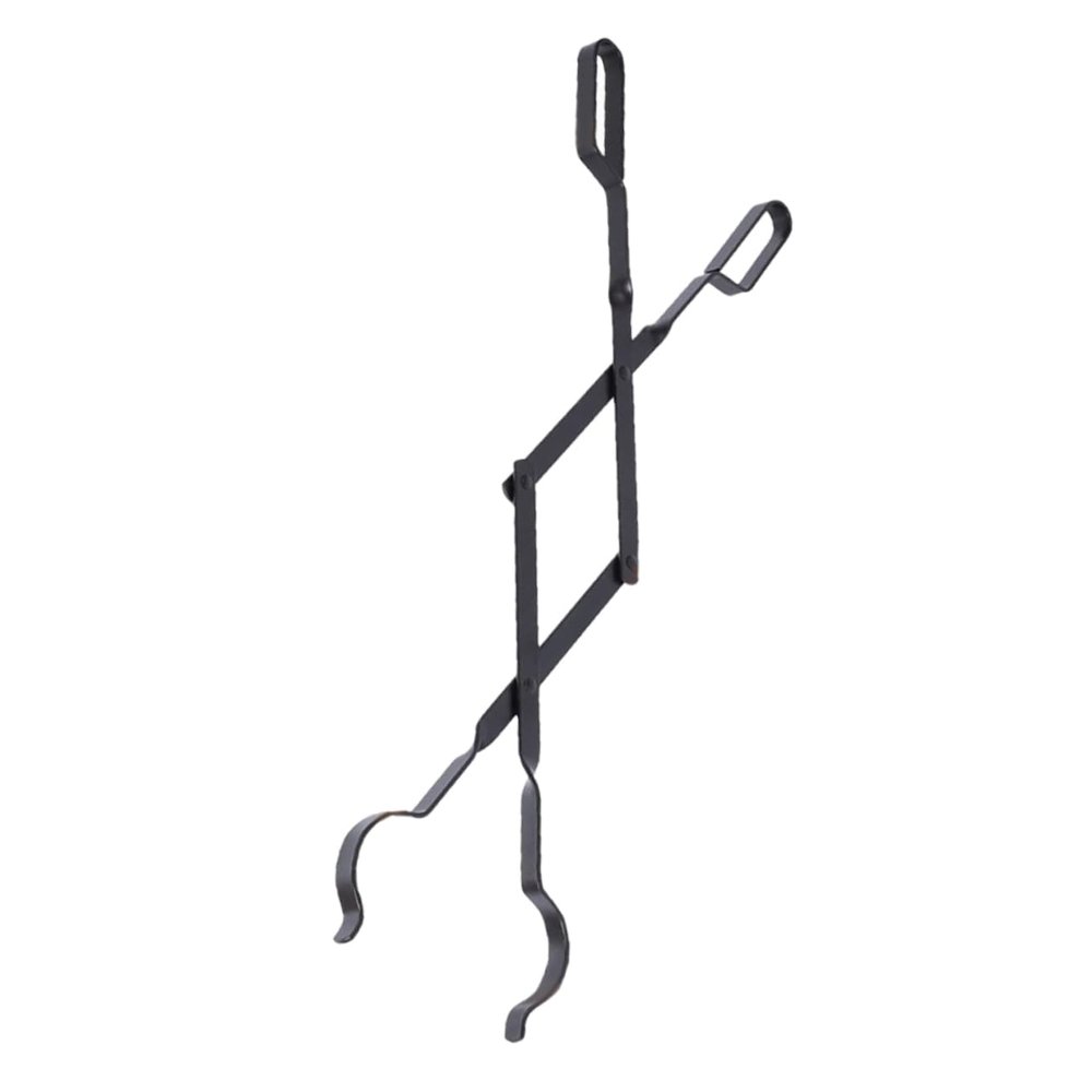 PRETYZOOM Metal Firewood Tongs, Folding Fireplace Tongs for Indoor and Outdoor Use
