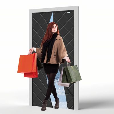 JOY2SEE Magnetic Thermal Door Curtain 95 x 250 cm, Black