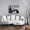 Canvas Wall Art: Mountains in South Tyrol, Majestic Heights Panorama, 100 x 50 cm, Black-and-White Effect view 2