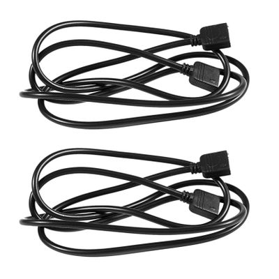 Niniang 2-Pack LED RGB 4-Pin A Extension Cables, Black, 1 m