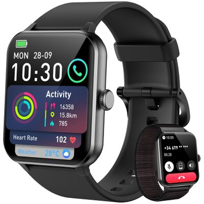 Blackview Smartwatch for Men and Women with Bluetooth Calling, Message Reminders, 100+ Sports Modes, Heart Rate and Sleep Monitoring
