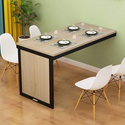 Wall-Mounted Folding Drop-Leaf Table for Small Spaces