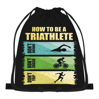 874 Drawstring Gym Bag, How to Become a Triathlete, 36 x 42 cm