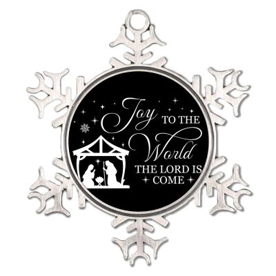 Joy to the World Baby Jesus Snowflake Christmas Ornament