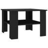 Hovothy Black Coffee Table, 60 x 60 x 42 cm, with Storage Shelf view 2