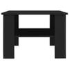 Hovothy Black Coffee Table, 60 x 60 x 42 cm, with Storage Shelf view 3