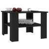 Hovothy Black Coffee Table, 60 x 60 x 42 cm, with Storage Shelf view 4