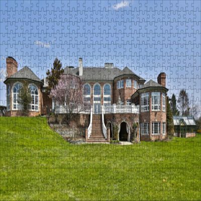 GUOHLOZ Adult Jigsaw Puzzle, 1,000 Pieces, Wooden Puzzle Design, Villa and Staircase, 75 x 50 cm