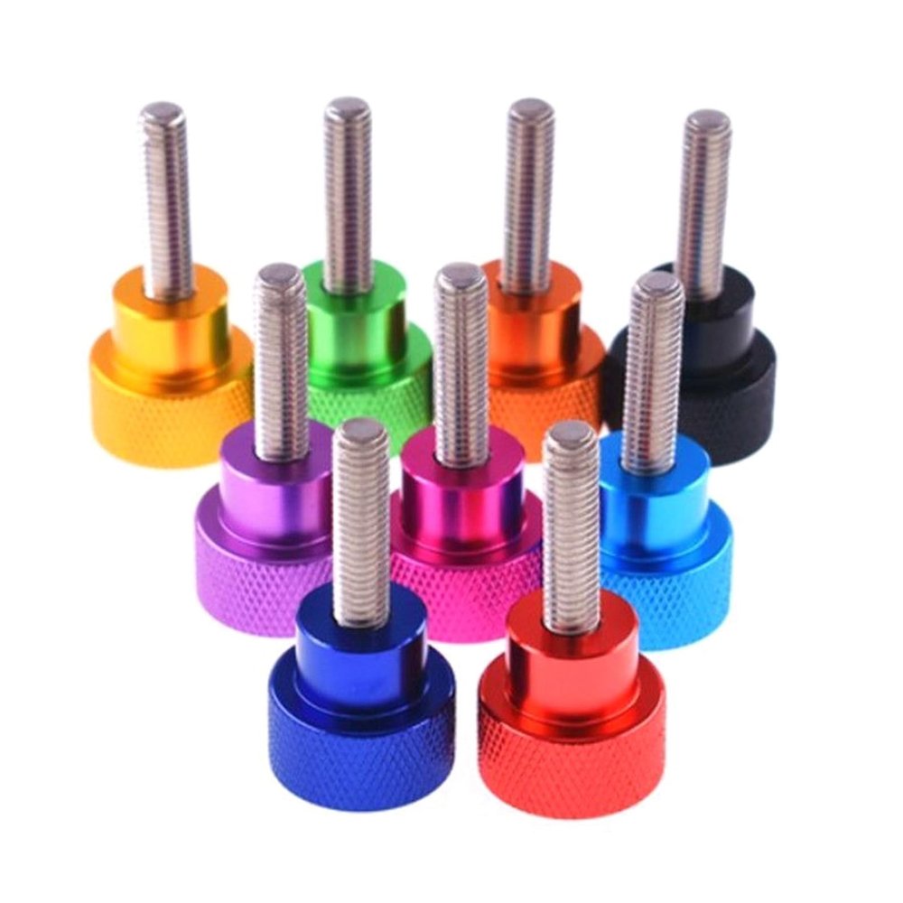 5-Piece Aluminum Knurled Thumb Screws, M4 x 6 mm, Light Blue