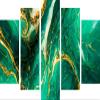 HUBDECO 5-Piece Emerald Marble Canvas Wall Art, 158 x 90 cm view 2