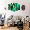 HUBDECO 5-Piece Emerald Marble Canvas Wall Art, 158 x 90 cm view 3