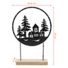 Spetebo Black LED Christmas Decoration Display, 37 x 25 cm, Metal Silhouette with 15 Warm-White LEDs, Timer view 2