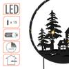 Spetebo Black LED Christmas Decoration Display, 37 x 25 cm, Metal Silhouette with 15 Warm-White LEDs, Timer view 3
