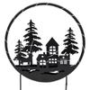 Spetebo Black LED Christmas Decoration Display, 37 x 25 cm, Metal Silhouette with 15 Warm-White LEDs, Timer view 4