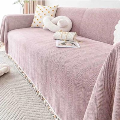 YWQJL Velvet Sofa Throw for L-Shaped Sectional, Non-Slip, Water-Resistant, Lilac, 180 x 130 cm