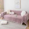 YWQJL Velvet Sofa Throw for L-Shaped Sectional, Non-Slip, Water-Resistant, Lilac, 180 x 130 cm view 2