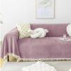 YWQJL Velvet Sofa Throw for L-Shaped Sectional, Non-Slip, Water-Resistant, Lilac, 180 x 130 cm view 3