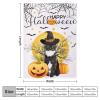 CustonCares Fleece Blanket 30 x 40 in, Happy Halloween Black Cat Witch Hat, Warm Lightweight Blanket with Black Cat and Moon Design view 2