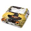 CustonCares Fleece Blanket 30 x 40 in, Happy Halloween Black Cat Witch Hat, Warm Lightweight Blanket with Black Cat and Moon Design view 3