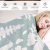 Chenonceau Fleece Blanket with Birds and Plants, Aquamarine, 60 x 80 in, Soft Plush Throw Blanket for Children, Babies, Boys, Girls and Adults view 4
