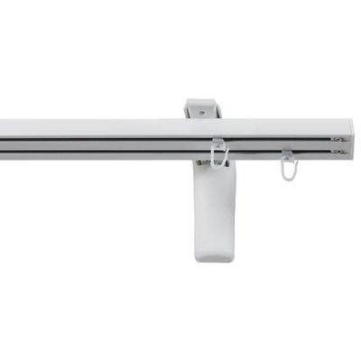 Garesa Smart 2-Track Panel Curtain Rail, White Aluminum, 540 cm