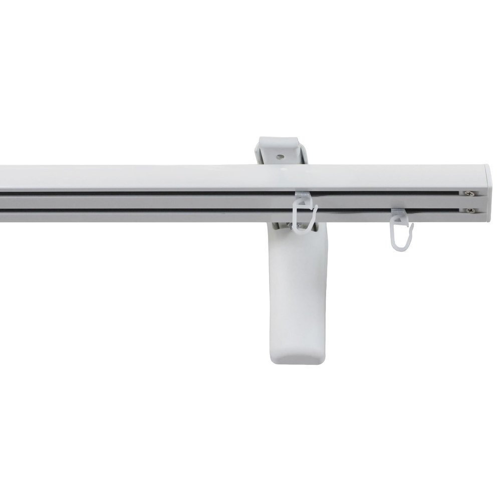 Garesa Smart 2-Track Panel Curtain Rail, White Aluminum, 540 cm