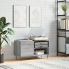 Homgoday Gray Sonoma Vinyl Record Cabinet 85 x 38 x 48 cm, Engineered Wood, Industrial Style, Model 831706 view 1