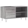 Homgoday Gray Sonoma Vinyl Record Cabinet 85 x 38 x 48 cm, Engineered Wood, Industrial Style, Model 831706 view 2