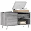 Homgoday Gray Sonoma Vinyl Record Cabinet 85 x 38 x 48 cm, Engineered Wood, Industrial Style, Model 831706 view 3