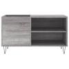 Homgoday Gray Sonoma Vinyl Record Cabinet 85 x 38 x 48 cm, Engineered Wood, Industrial Style, Model 831706 view 4