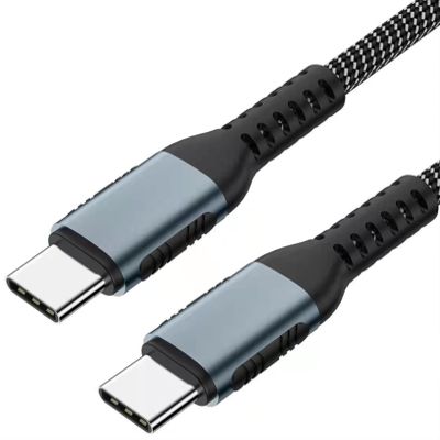 100W USB-C to USB-C Cable, 1 m, Braided, Gray