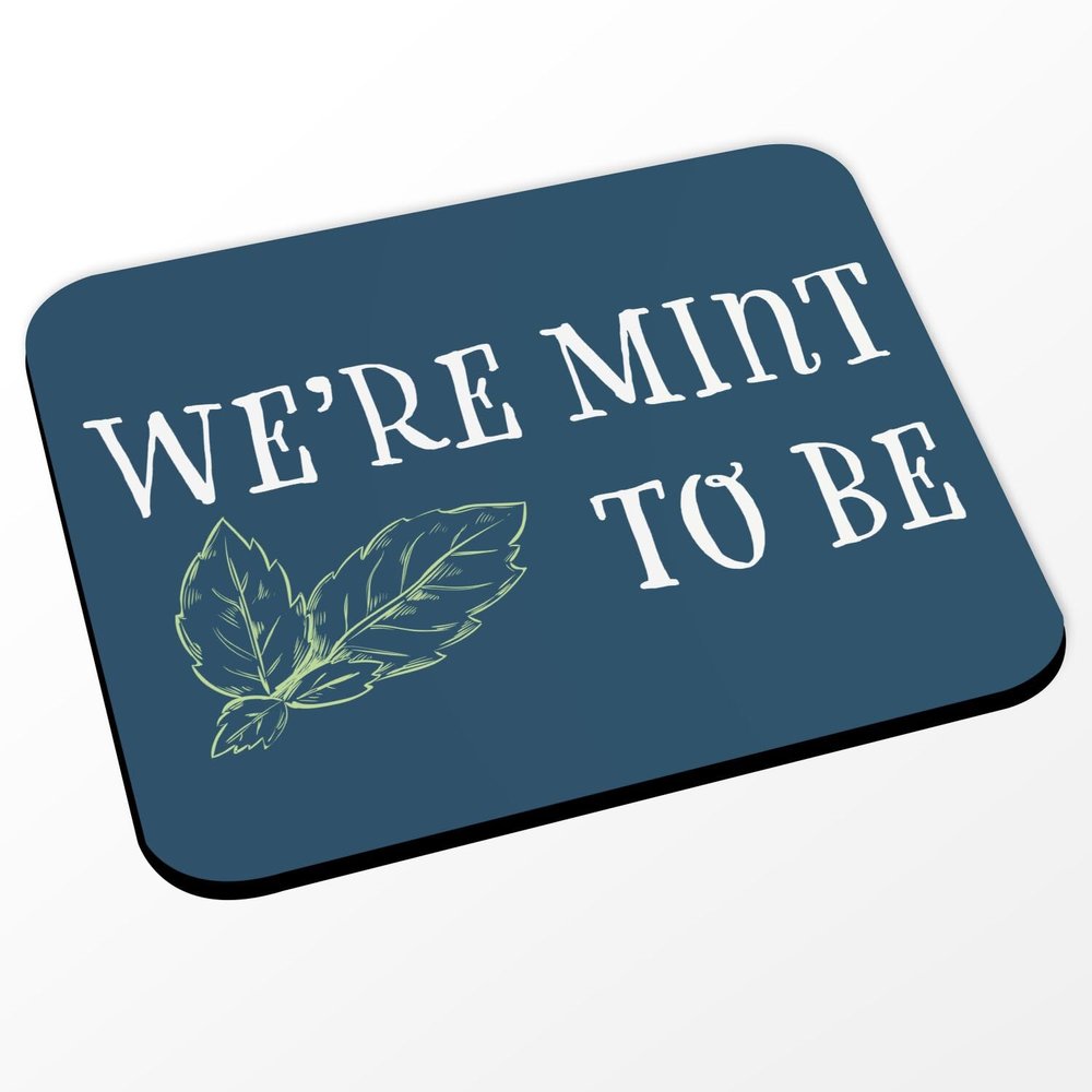 Fabulous Blue Mouse Pad – We're Mint to Be Lovers, Plants Pot Gardening (24 x 20 cm)