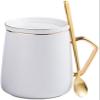 Ceramic Coffee/Tea Cup with Lid and Stainless Steel Spoon, 410 ml (14.4 oz), Color C view 1