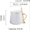 Ceramic Coffee/Tea Cup with Lid and Stainless Steel Spoon, 410 ml (14.4 oz), Color C view 2