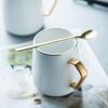 Ceramic Coffee/Tea Cup with Lid and Stainless Steel Spoon, 410 ml (14.4 oz), Color C view 3