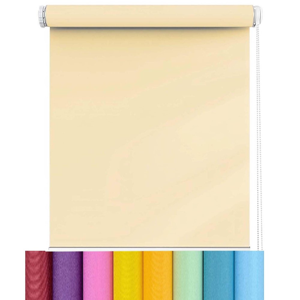 Side-Chain Roller Blind for Windows, 80 x 160 cm, No Drilling, Adjustable, Beige