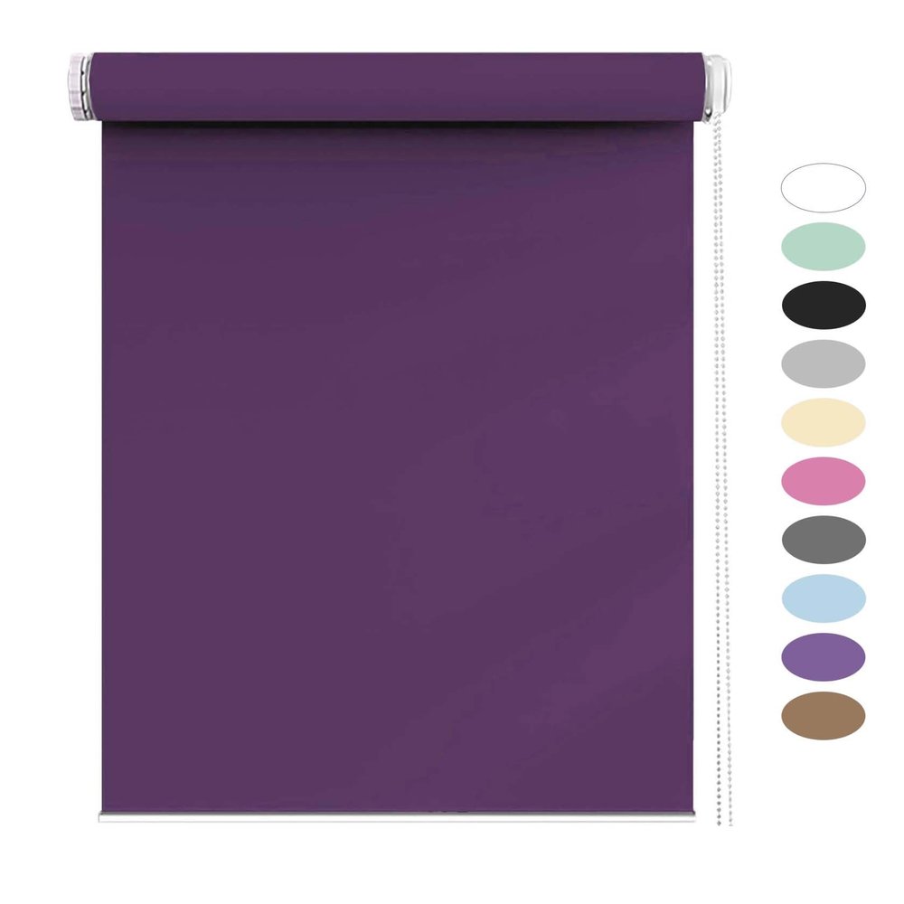 Thermal Roller Blind Clamp-Fix 100 x 50 cm, UV Light Protection, Privacy, Purple