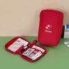 1-Pc Portable Empty First-Aid Bag, Mini Travel Medicine Bag with Double Zippers, Pill Pouch for Outdoor Travel (Color: L Red) view 2