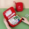 1-Pc Portable Empty First-Aid Bag, Mini Travel Medicine Bag with Double Zippers, Pill Pouch for Outdoor Travel (Color: L Red) view 3