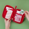 1-Pc Portable Empty First-Aid Bag, Mini Travel Medicine Bag with Double Zippers, Pill Pouch for Outdoor Travel (Color: L Red) view 4