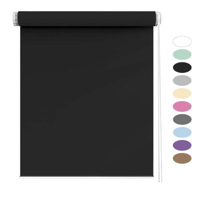 Thermal Blackout Roller Blind 50 x 130 cm, Black