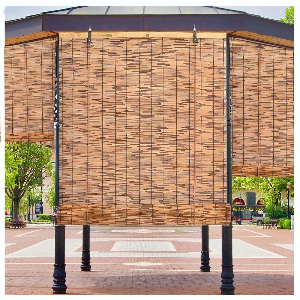 Bamboo Reed Roller Blind, 70% Sun and Privacy Shade, Customizable, 90 x 235 cm