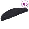 LAPOOH Self-Adhesive Stair Mats, 5-Piece Set, Black, 56 x 17 x 3 cm view 2