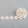 SYSUII 5-Yard 25 mm Daisy Flower Lace Trim, Embroidered Decorative Ribbon, Pink view 1